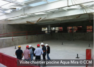 Visite de chantier de la piscine