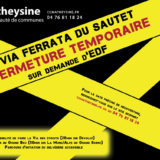 Fermeture temporaire de la via ferrata du Sautet