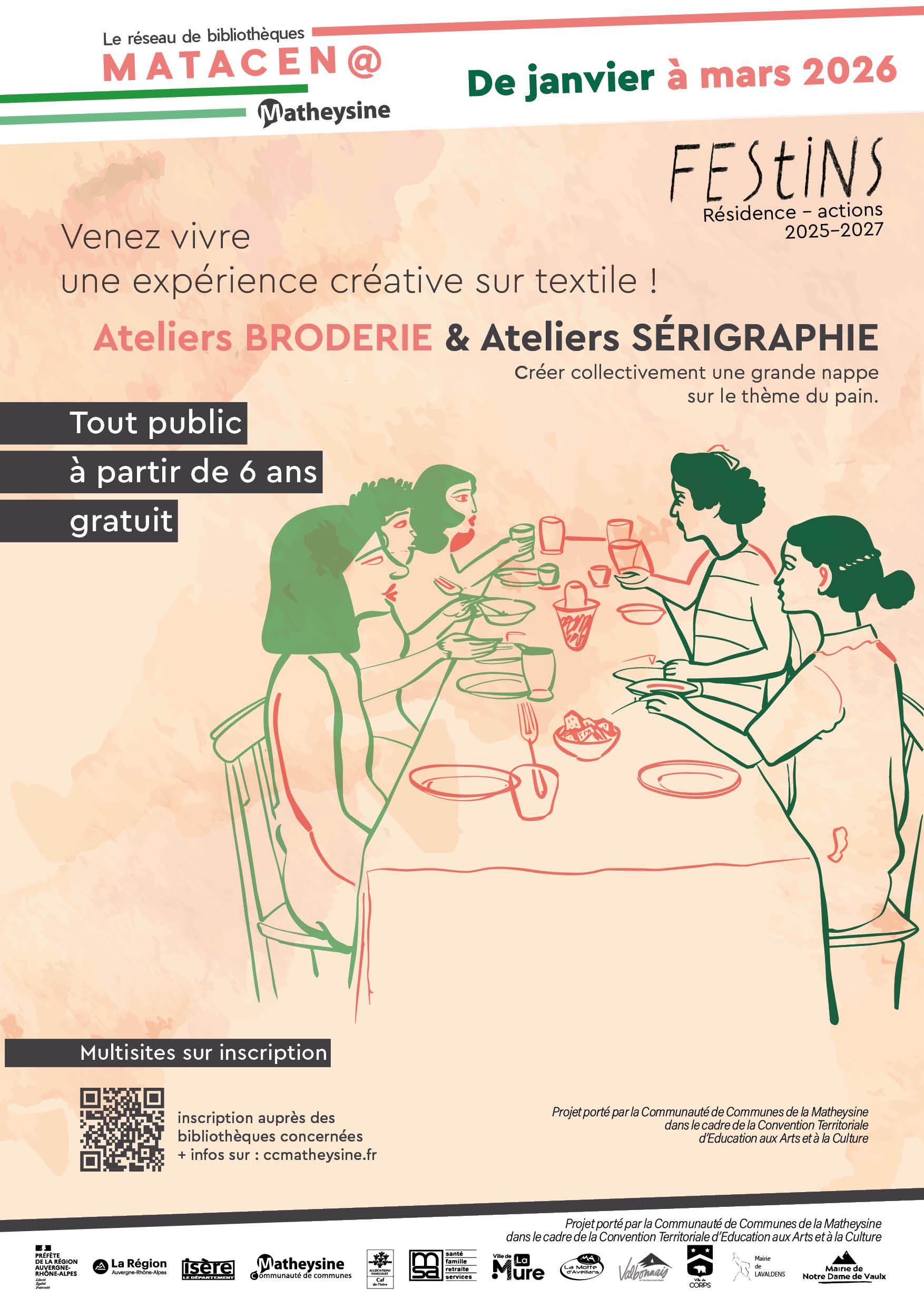 Ateliers BRODERIE & Ateliers SÉRIGRAPHIE