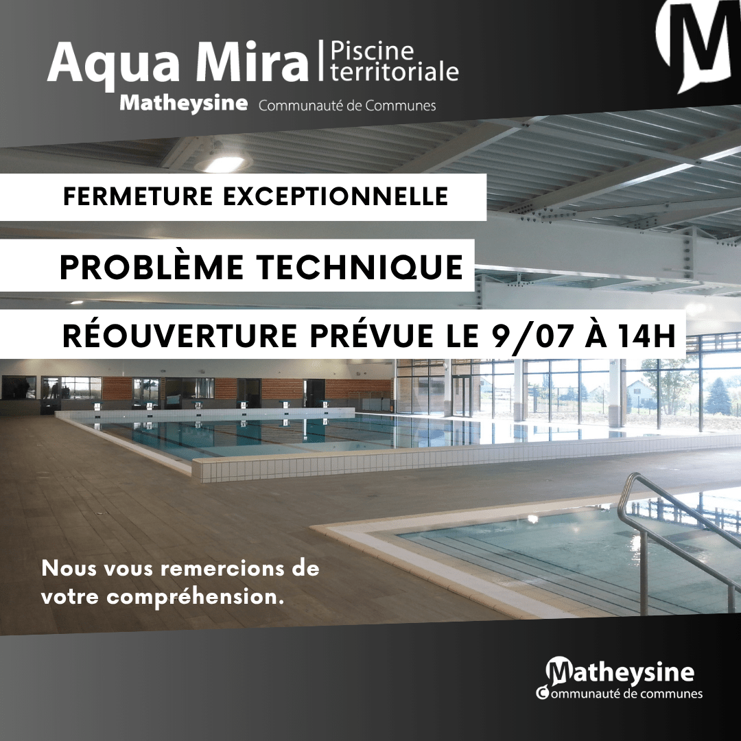Fermeture temporaire de la piscine